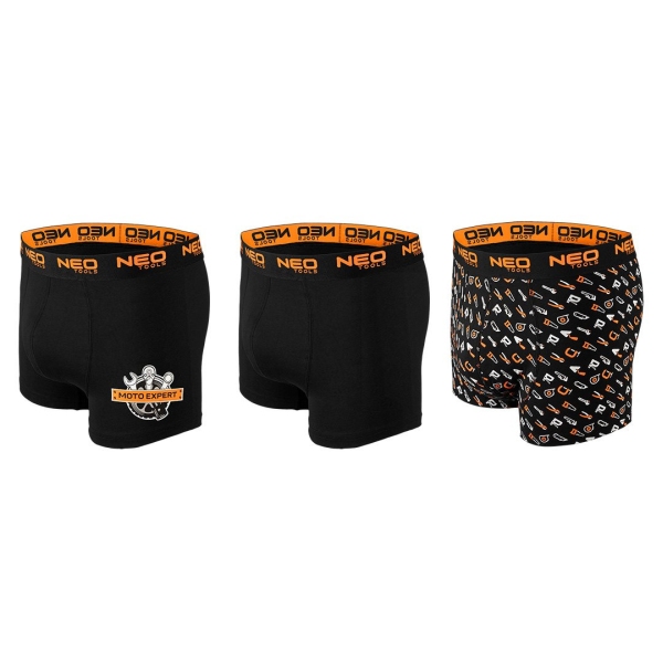 NEO TOOLS 81-679-XXL Boxeralsó BASIC, 3db, Fekete XXL